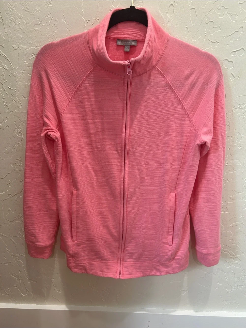 Talbots Coral Pink Full-Zip Bomber Jacket